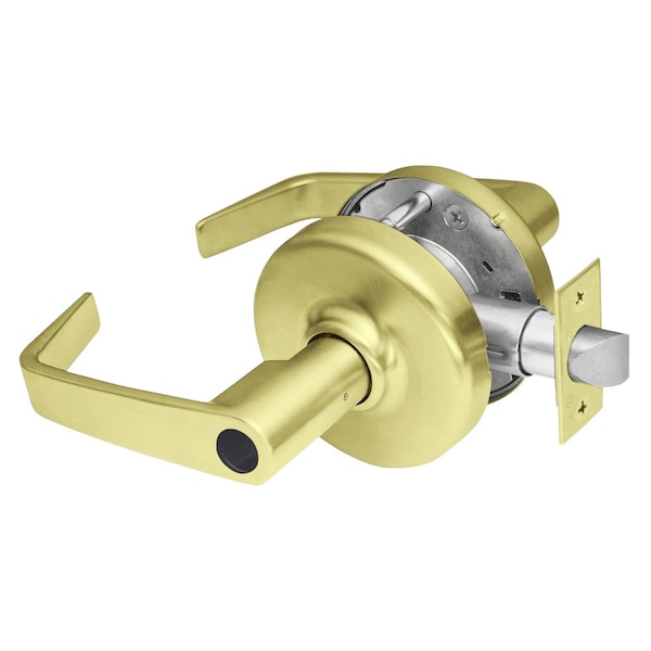 Grade 2 Entrance or Office Cylindrical Lock, Newport Lever, Less Conventional Cylinder, Satin Brass
